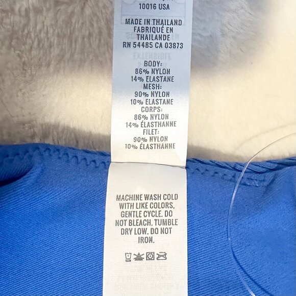 NWT Offline by Aerie Goals Blue Ribbed Padded Sports Bra - Size: Medium - Picture 4 of 8